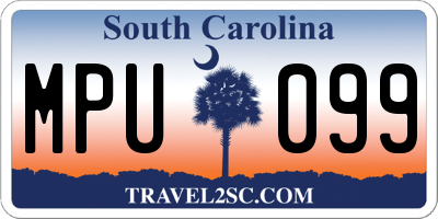 SC license plate MPU099