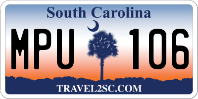 SC license plate MPU106