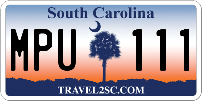 SC license plate MPU111