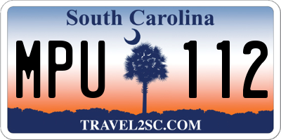 SC license plate MPU112