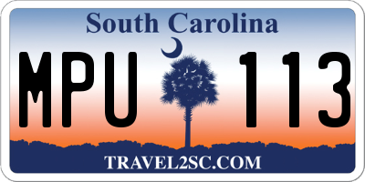 SC license plate MPU113