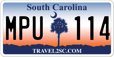 SC license plate MPU114