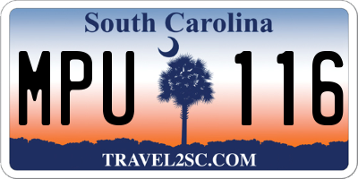 SC license plate MPU116