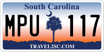 SC license plate MPU117