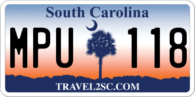 SC license plate MPU118