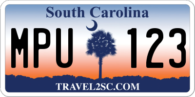 SC license plate MPU123