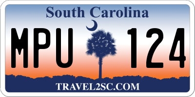 SC license plate MPU124