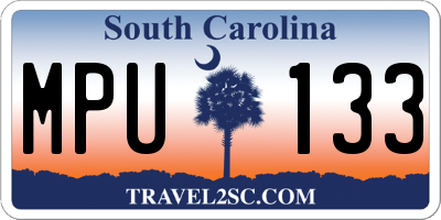 SC license plate MPU133