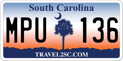 SC license plate MPU136