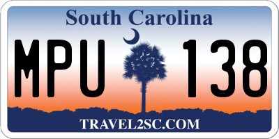 SC license plate MPU138