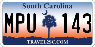 SC license plate MPU143