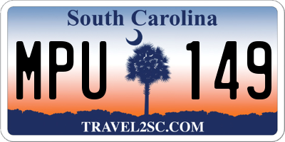 SC license plate MPU149