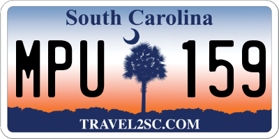 SC license plate MPU159