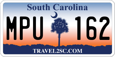 SC license plate MPU162