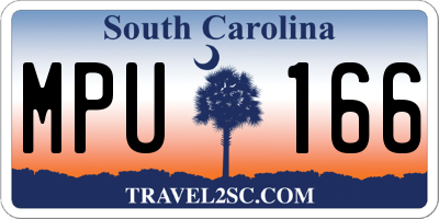 SC license plate MPU166