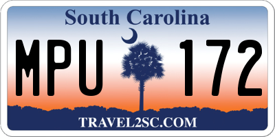 SC license plate MPU172