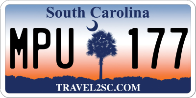SC license plate MPU177