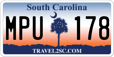 SC license plate MPU178