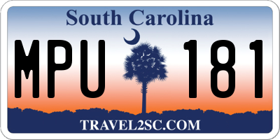 SC license plate MPU181