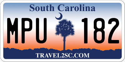 SC license plate MPU182