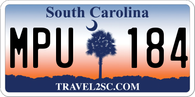 SC license plate MPU184