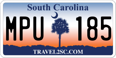 SC license plate MPU185
