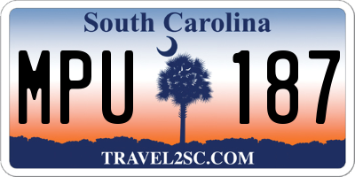 SC license plate MPU187