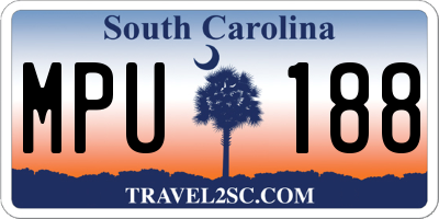 SC license plate MPU188
