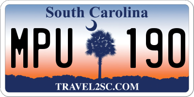 SC license plate MPU190