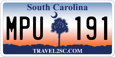 SC license plate MPU191