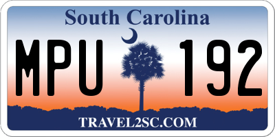 SC license plate MPU192