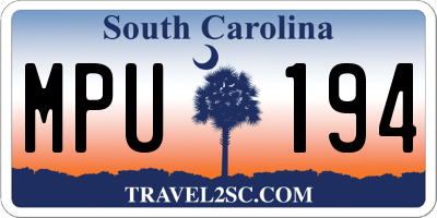SC license plate MPU194