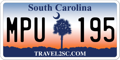 SC license plate MPU195