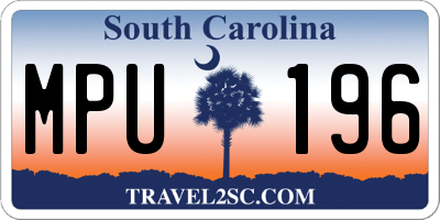 SC license plate MPU196