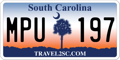 SC license plate MPU197