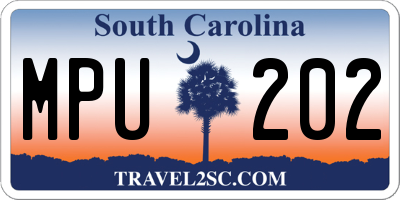 SC license plate MPU202