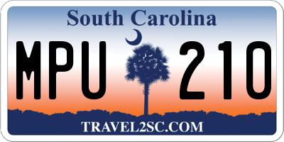 SC license plate MPU210