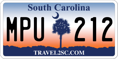 SC license plate MPU212