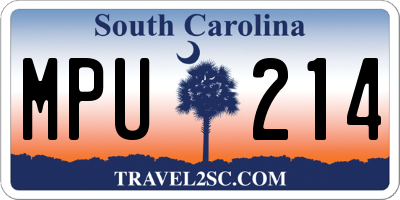 SC license plate MPU214