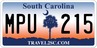 SC license plate MPU215
