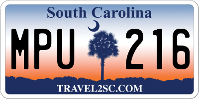 SC license plate MPU216