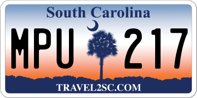 SC license plate MPU217