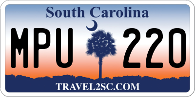 SC license plate MPU220