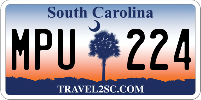 SC license plate MPU224