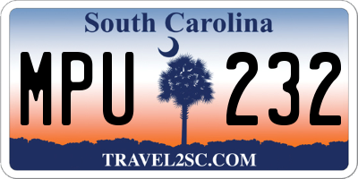 SC license plate MPU232