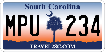 SC license plate MPU234
