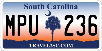 SC license plate MPU236
