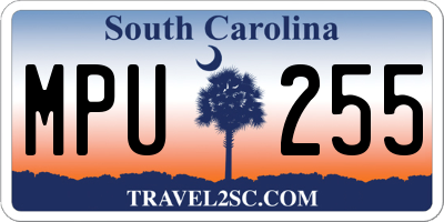 SC license plate MPU255