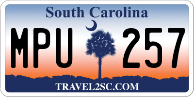 SC license plate MPU257