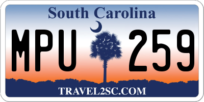 SC license plate MPU259